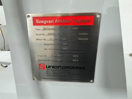 Union Process Szegvari Attritor System SD/1 Wet Grinding and Dispersing Mill-cover