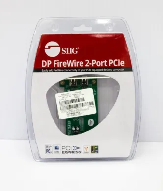 Siig DP Firewire 2-Port PCIe Data Transfer Interface Card for Computer Systems