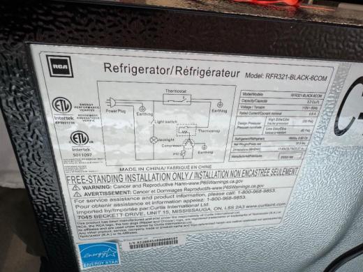 RCA RFR321-BLACK-6COM Undercounter Laboratory Refrigerator-cover