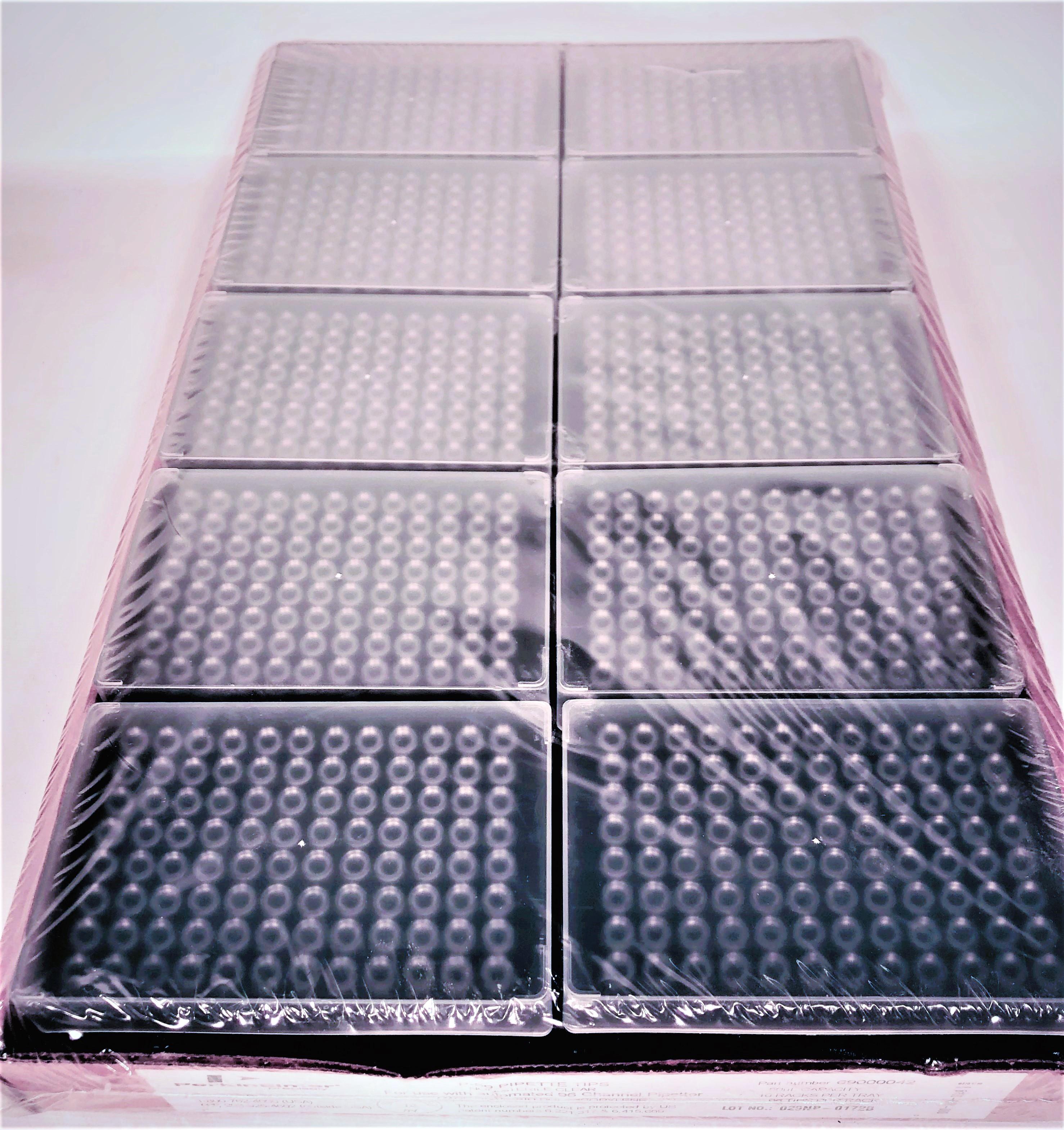 PerkinElmer P50 Disposable Robotic Pipette Tips, 0.5 µL to 50 µL, Box of 10 Trays