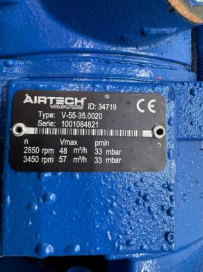Airtech V-55-35.0020 Dual Speed Industrial Vacuum Pump with TEFC Motor-cover