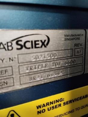 Sciex QTOF 6600 Triple TOF High-Resolution Mass Spectrometer-cover