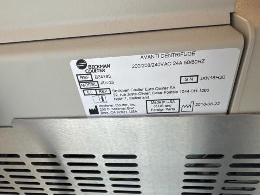 Beckman Coulter Avanti JXN-26 High-Performance Floor Centrifuge-cover