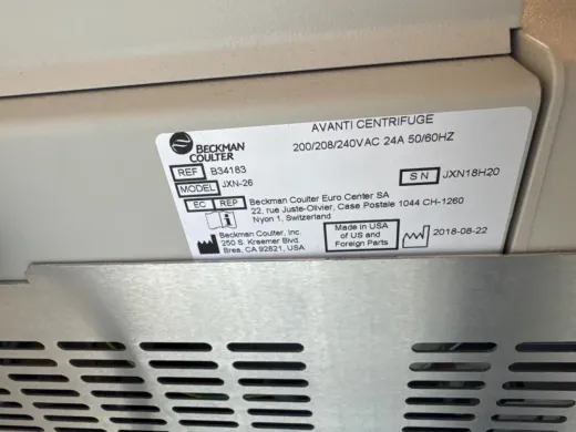 Beckman Coulter Avanti JXN-26 High-Performance Floor Centrifuge