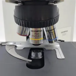 Olympus BX50 Compound Microscope with Fixed Binocular Head and 4x, 10x, 40x Objectives, 5 of 8