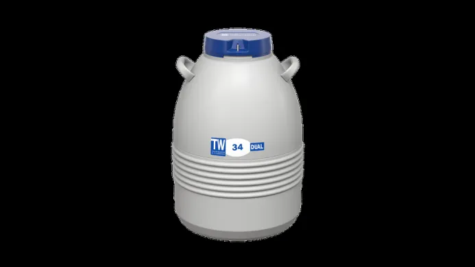 Taylor Wharton 34 Series Small Liquid Nitrogen Freezer with 11" Canisters, 2100 x 1/2cc Straw Capacity