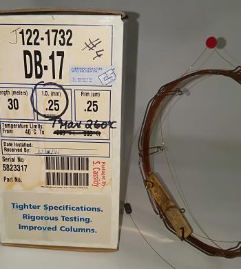J&W DB-17 Capillary Column, 30m x 0.25mm x 0.25µm-cover