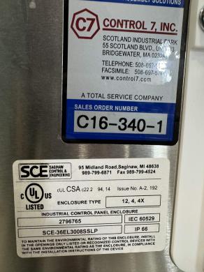 Custom Model 4247 Electrical Control Panel, 208VAC 1P 30 AMP-cover