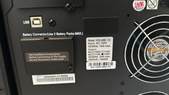 NXT Power Integrity Max RT UPS VGS-2000 Uninterruptible Power Supply with Dual Battery Support-cover