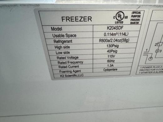 K2 Scientific Laboratory Undercounter Freezer for Sample Storage-cover