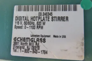 Chemglass OptiCHEM Magnetic Hot Plate Stirrer with 0–340°C Heating and 1100 RPM Stirring, 10 of 15