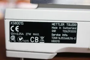 Mettler Toledo XS8001S Precision Balance, 3 of 3