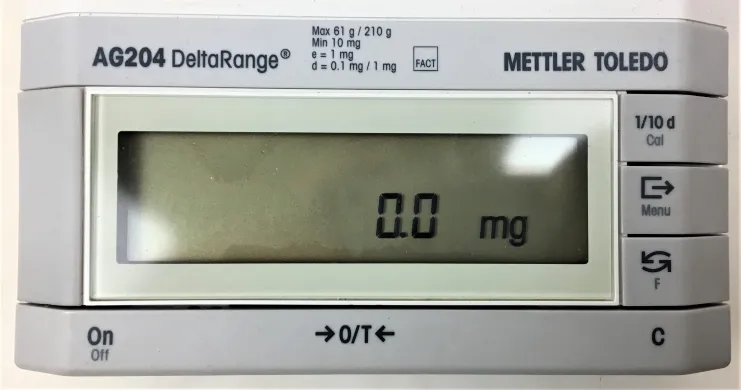 Mettler Toledo AG204DR Delta-Range Analytical Balance (61g x 0.1mg / 210g x 1mg)