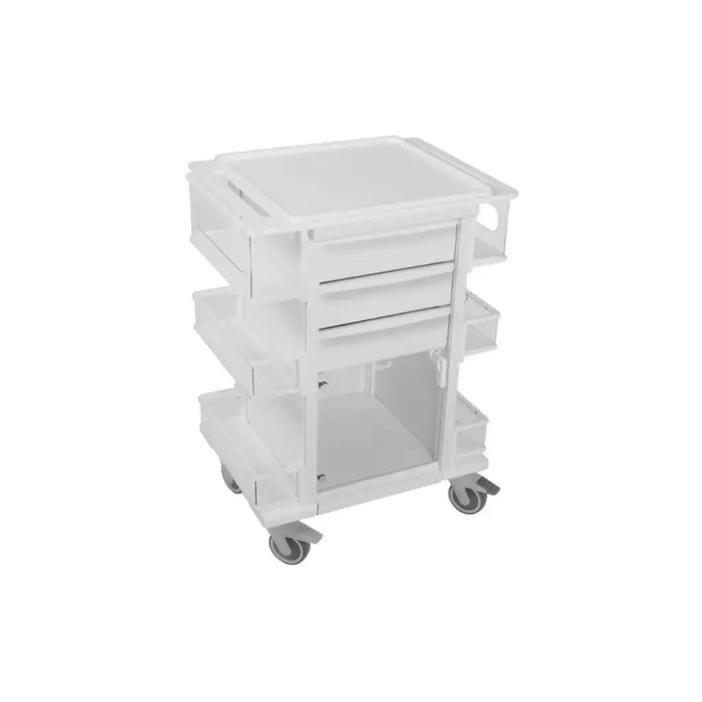 TrippNT Element 01 Medical Supply Cart with Locking Drawers and Corrosion-Resistant HDPE Construction