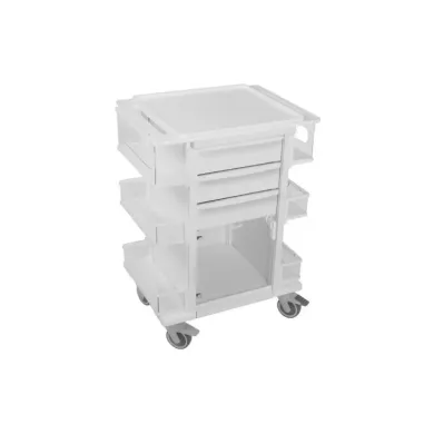 TrippNT Element 01 Medical Supply Cart with Locking Drawers and Corrosion-Resistant HDPE Construction