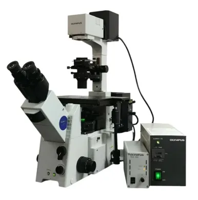 Olympus IX71 Inverted Microscope with Fluorescence and DIC Capabilities