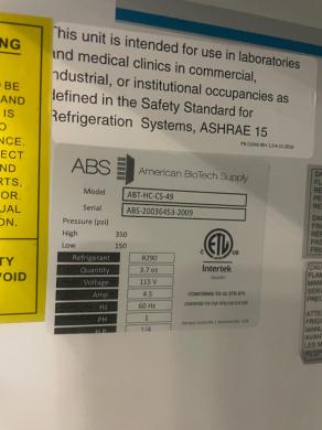 ABS Double Door Lab Refrigerator-cover