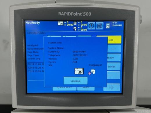Siemens Rapidpoint 500 Blood Gas and Electrolyte Analyzer with Integrated Touchscreen-cover