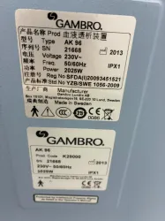 Gambro AK-96 Hemodialysis Machine with Touchscreen Interface, 4 of 4