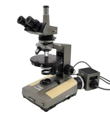 Olympus BH Pol Polarizing Trinocular Microscope with Halogen Illumination and Rotating Stage