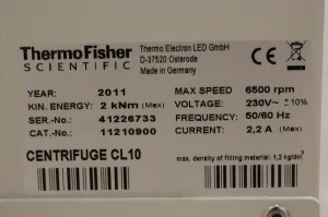 Thermo Scientific CL10 Low-Speed Benchtop Centrifuge, 6 of 6