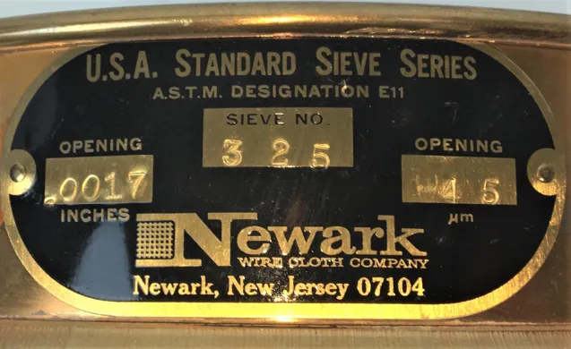 Newark #325 Brass 8-Inch Laboratory Sieve with 45 μm Stainless Steel Mesh