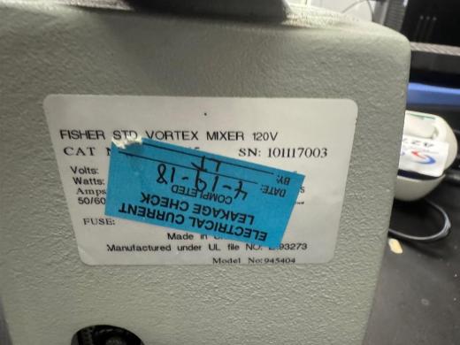 Fisher Scientific Vortex Mixer Model 945404 with Adjustable Speed Control-cover