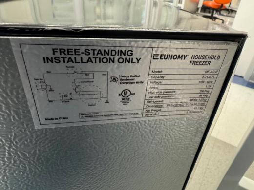 Euhomy MF-3.0-H Undercounter Laboratory Freezer for Compact Refrigeration-cover