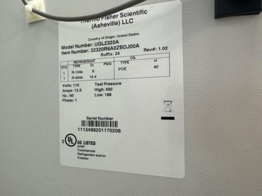 Thermo Scientific Revco UGL2320A Laboratory Sample Storage Refrigerator-cover
