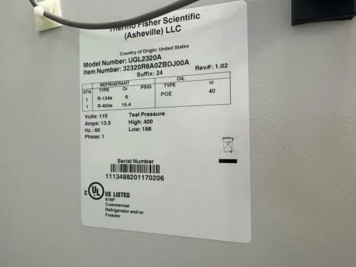 Thermo Scientific Revco UGL2320A Laboratory Sample Storage Refrigerator