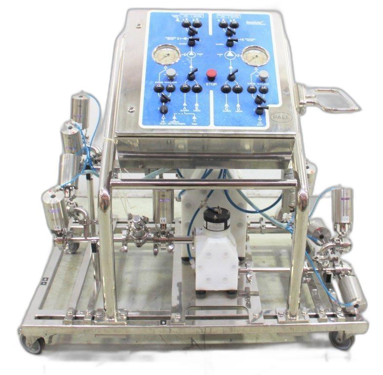 Pall SPS-M2 Manual Slurry Packer Chromatography System with Pneumatic Pumps on Mobile Frame