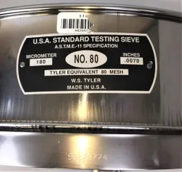Tyler #80 Stainless Steel 12" Test Sieve with 180μm Aperture, 2 of 3