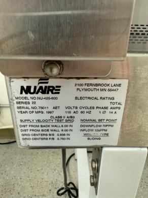 Nuaire Class II Type A/B3 6' Biosafety Cabinet-cover