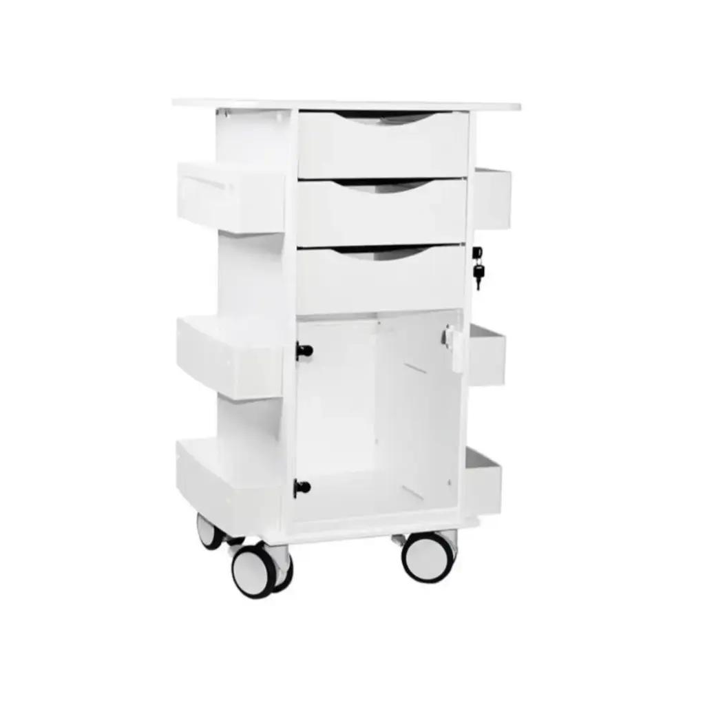 TrippNT Core DX Corrosion-Resistant Laboratory Storage Cart with Hinged Door and Locking Drawers