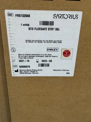 Sartorius Standard Flexsafe 50L Single-Use Bioprocessing Bag for Sterile Fluid Handling
