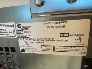 Beckman Coulter Avanti J-15R Refrigerated Centrifuge, 3 of 3