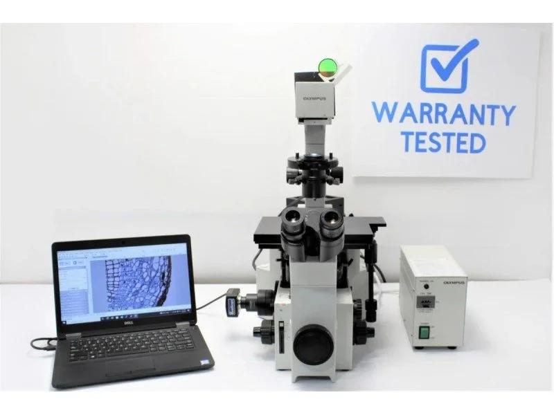 Olympus IX70 Inverted Fluorescence Phase Contrast Microscope with New Filter Sets