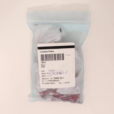 TE Connectivity PIDG Series 31895 Red Nylon-Insulated Ring Crimp Terminal M8 Stud-cover