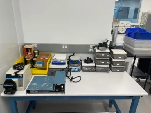 Large Lot of Laboratory Stirrers, Hotplates, and Pumps