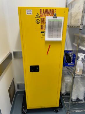 ULINE 22 Gallon Flammable Liquid Safety Storage Cabinet with Casters-cover