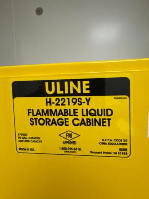 ULINE Model 879020 90 Gallon FM Approved Flammable Liquid Storage Cabinet-cover