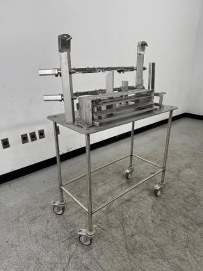 Stainless Steel Laboratory Table with Custom Fixtures and Lockable Casters-cover
