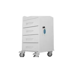 TrippNT Polyethylene Compact Locking Laboratory Cart with 4 Locking Drawers, 14"x27"x19", 9 of 10