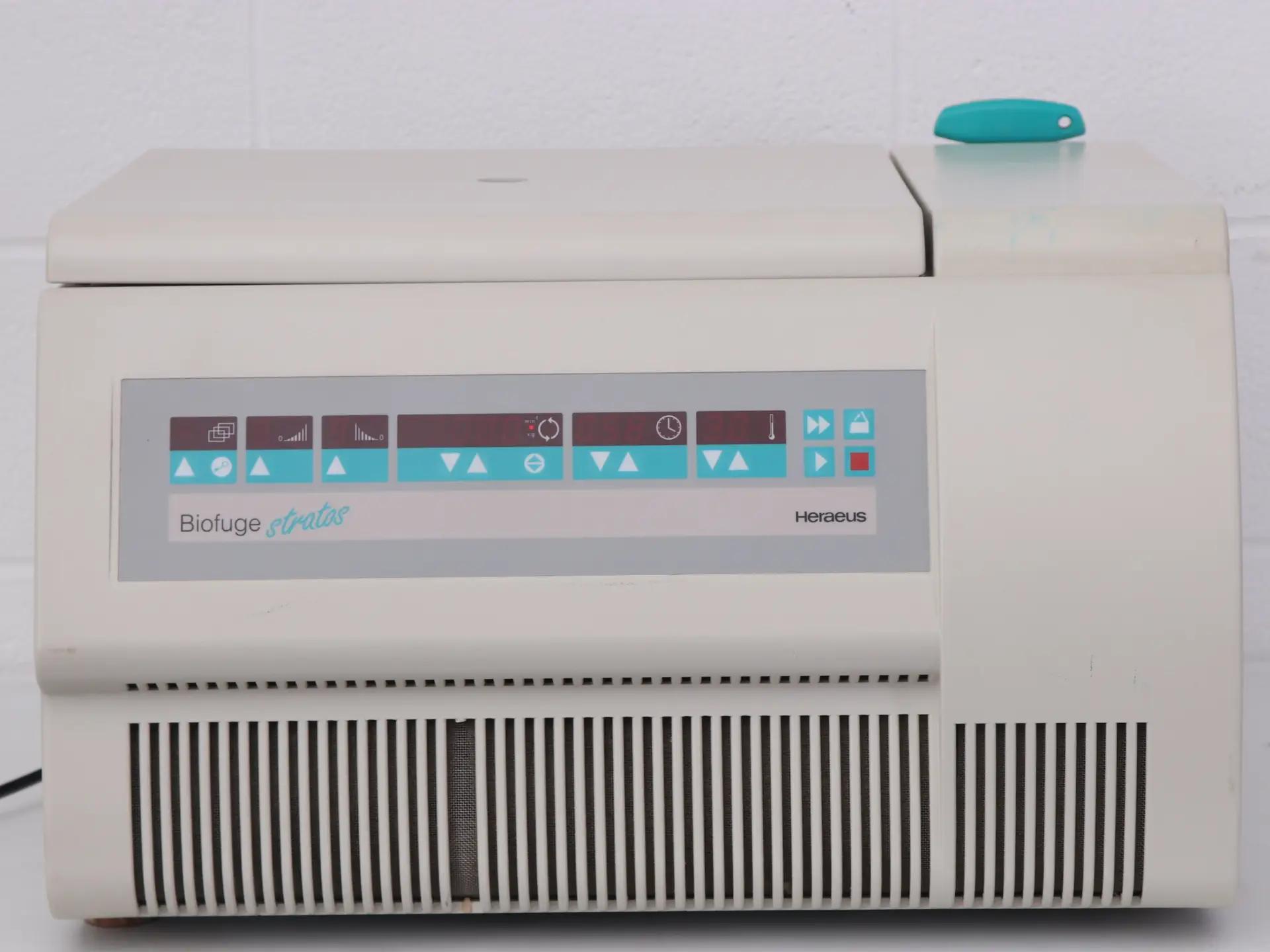Heraeus Biofuge Stratos Refrigerated Centrifuge with Swing-Out Rotor