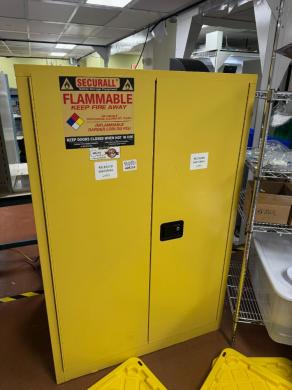 Securall Flammable Liquid Storage Cabinet with Lockable Double Doors and Hazard Labeling-cover