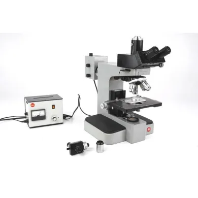 Leitz Orthoplan Metallurgical Trinocular Microscope NPL Fluotar 4/10/20/40x, Leica Laboratory equipment