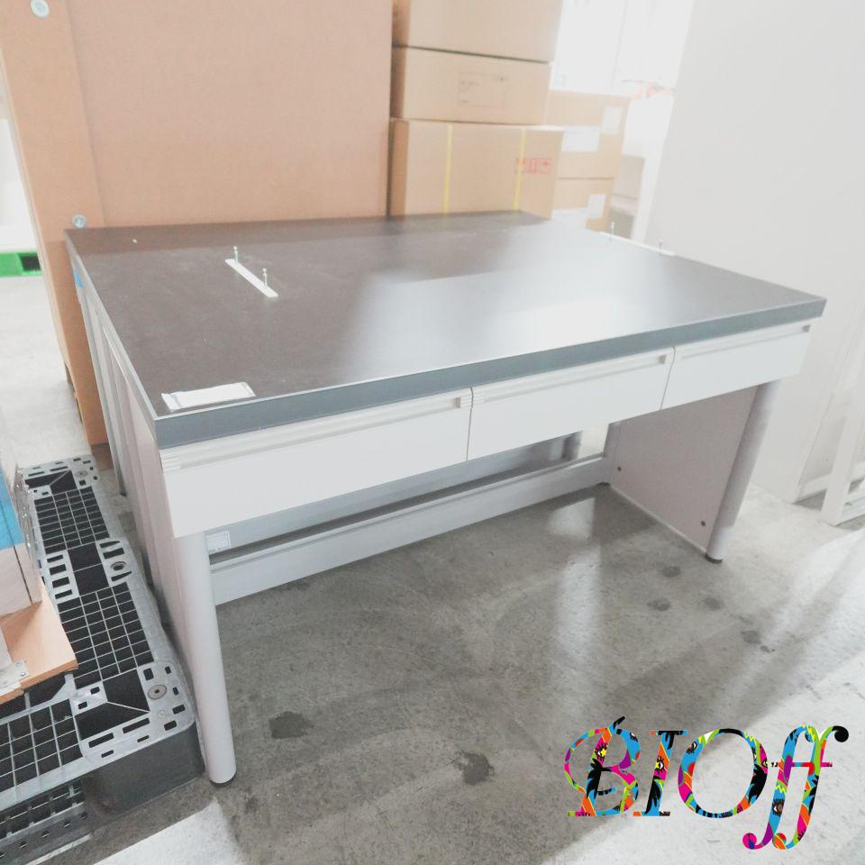 Oriental Giken QCB-II-3000P Central Laboratory Workbench 3000 × 1200 × 800 mm with Reagent Shelf and Cabinet