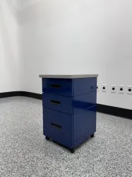 3-Drawer Mobile Filing Cabinet with Metal Construction and Casters for Laboratory Storage, 2 of 4