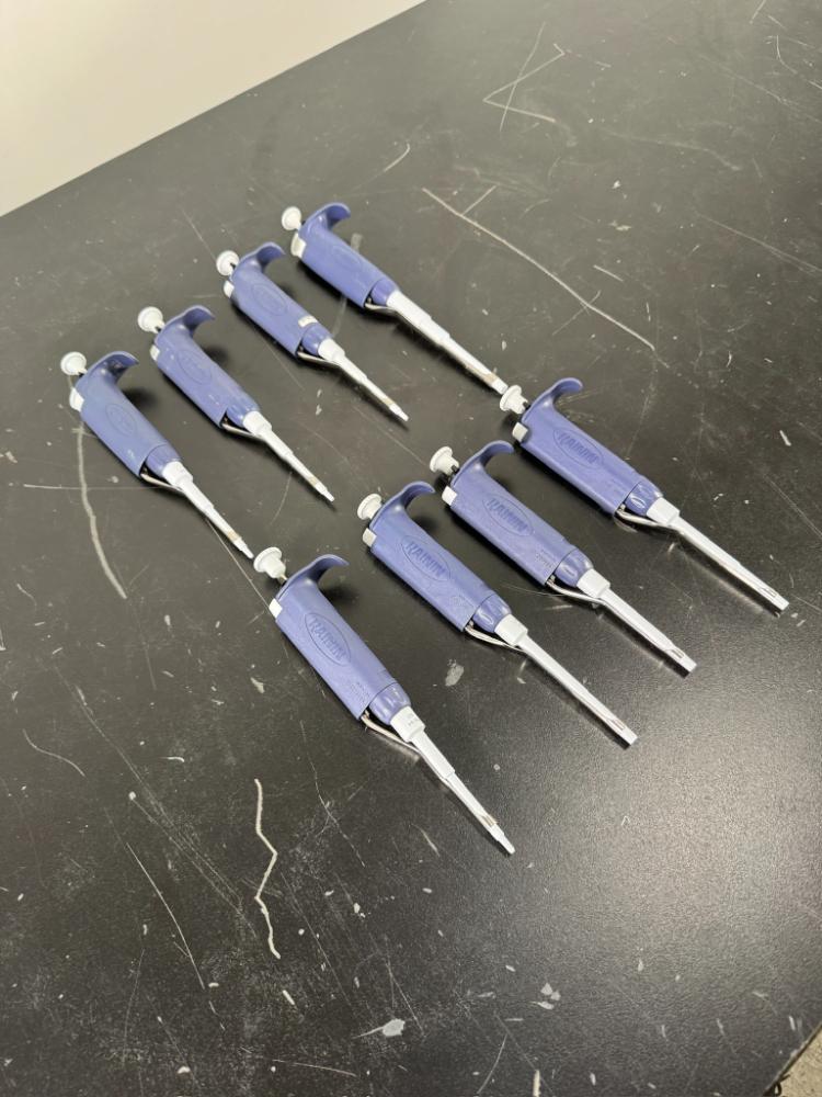 Rainin Pipet-Lite Handheld Single Channel Adjustable Micropipettes (Set of 8)