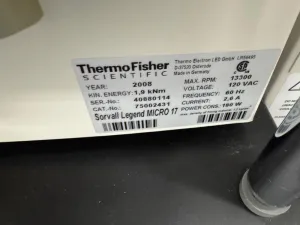 Thermo Sorvall Legend Micro 17 Benchtop Microcentrifuge with Fixed-Angle Rotor, 4 of 4